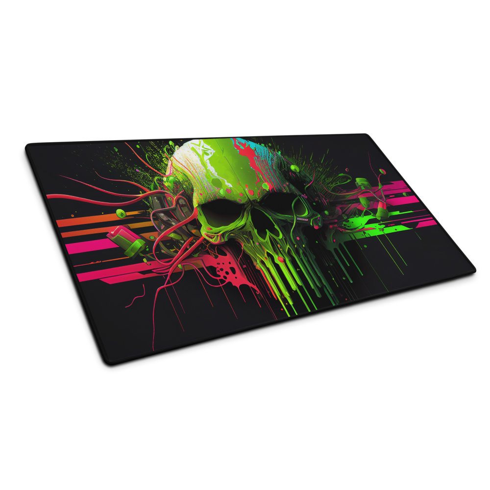 Cyberpunk Acid Skull Gaming Mouse Pad 36 x 18